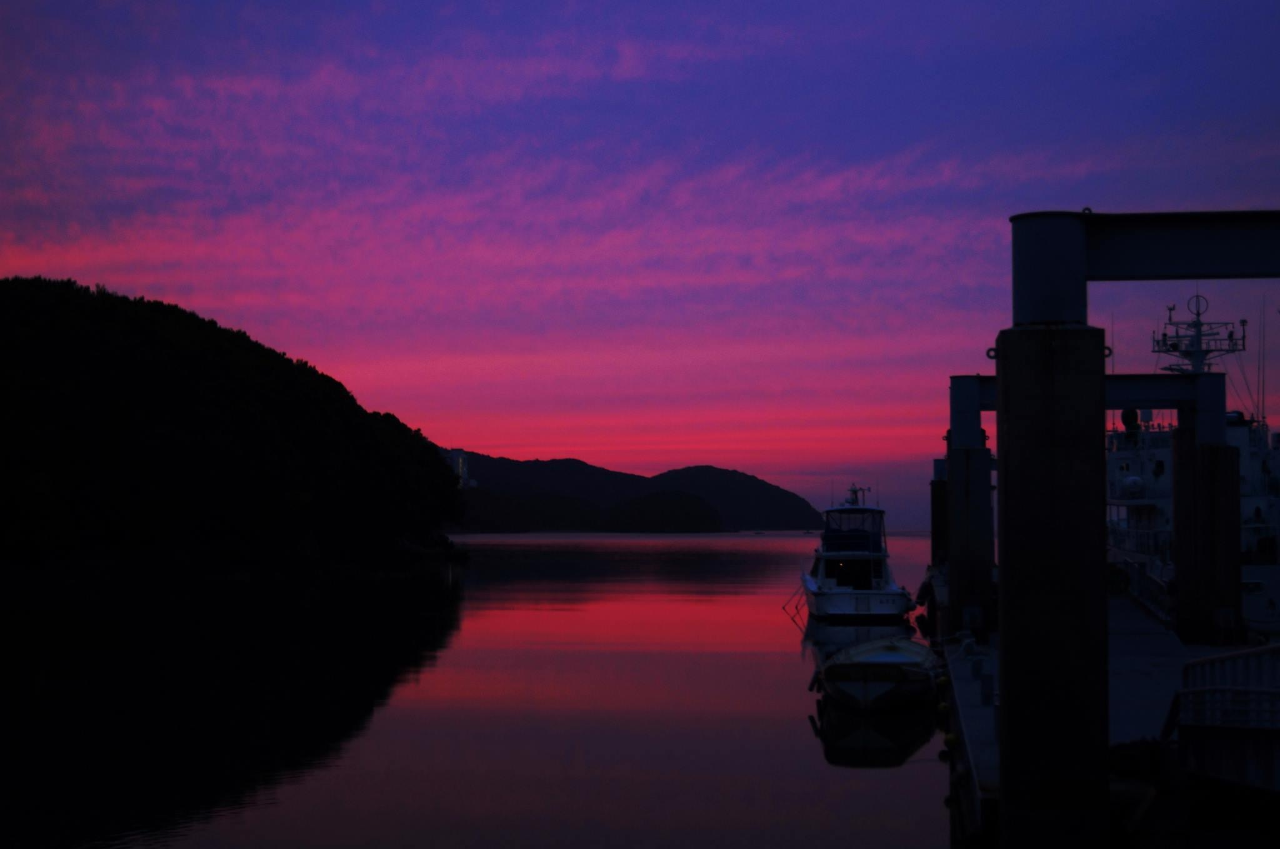 池の浦の夕暮れ